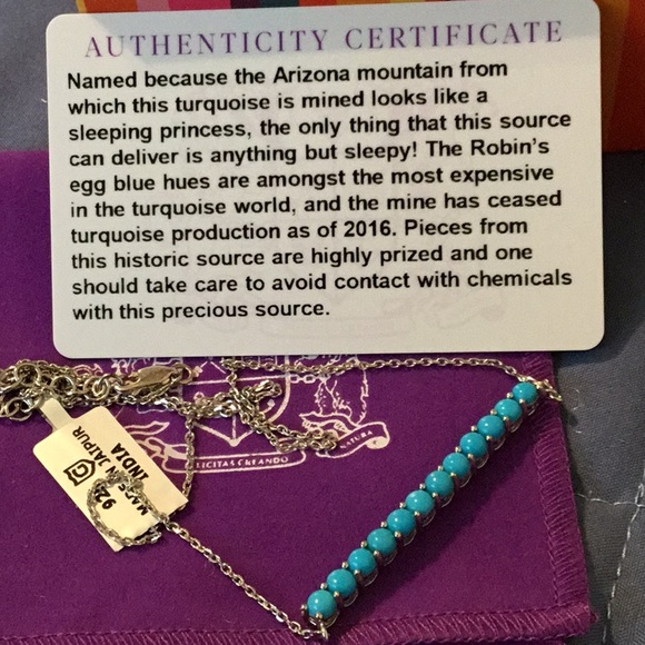 NWT Gemporia Natural Cabochon Natural Robbins Egg Turquoise Necklace - Picture 6 of 15